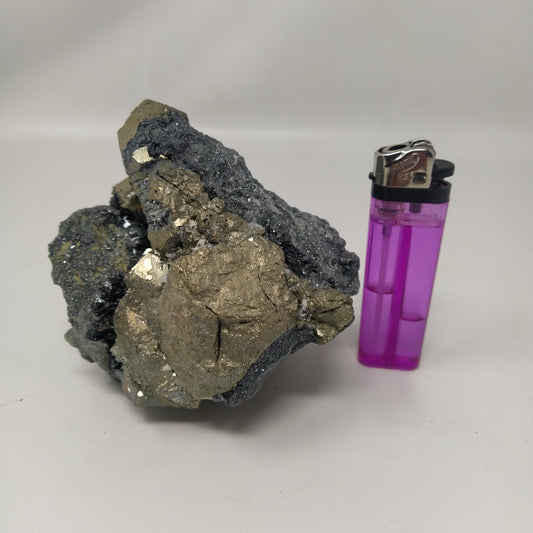 Minerale Pirite su Ematite - Isola d'Elba