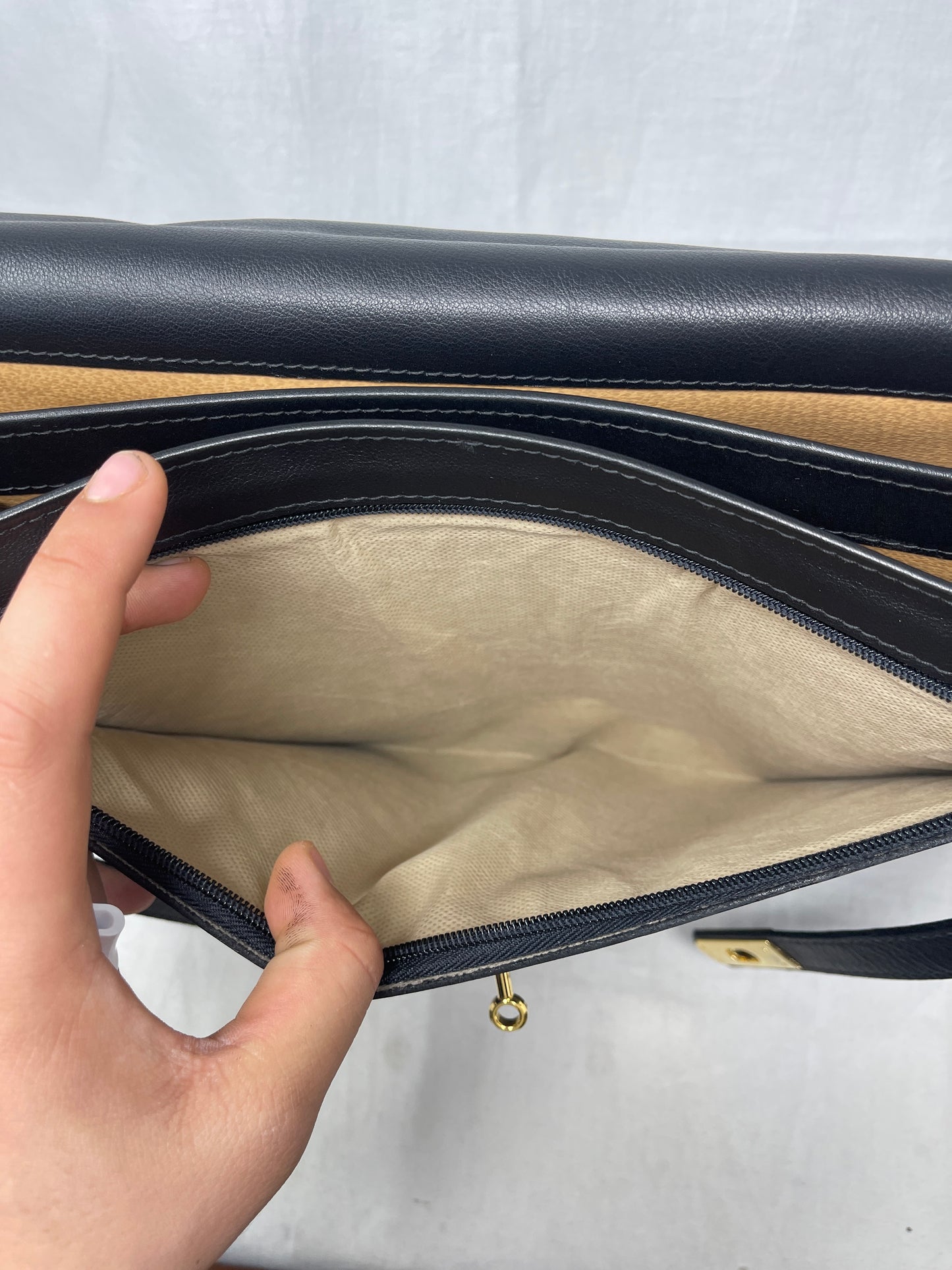 Borsa Da Lavoro Con Tracolla Pelle Nera Nuova