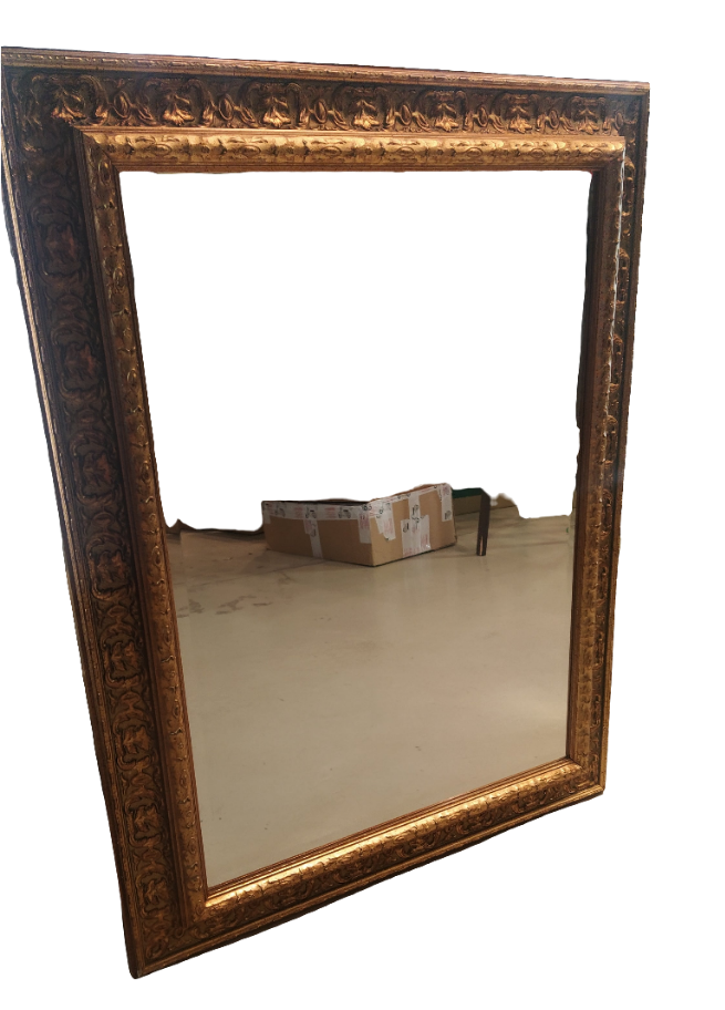 Specchio Molato Con Cornice Dorata 76x96