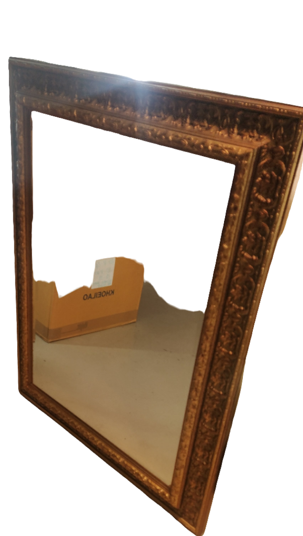 Specchio Molato Con Cornice Dorata 76x96