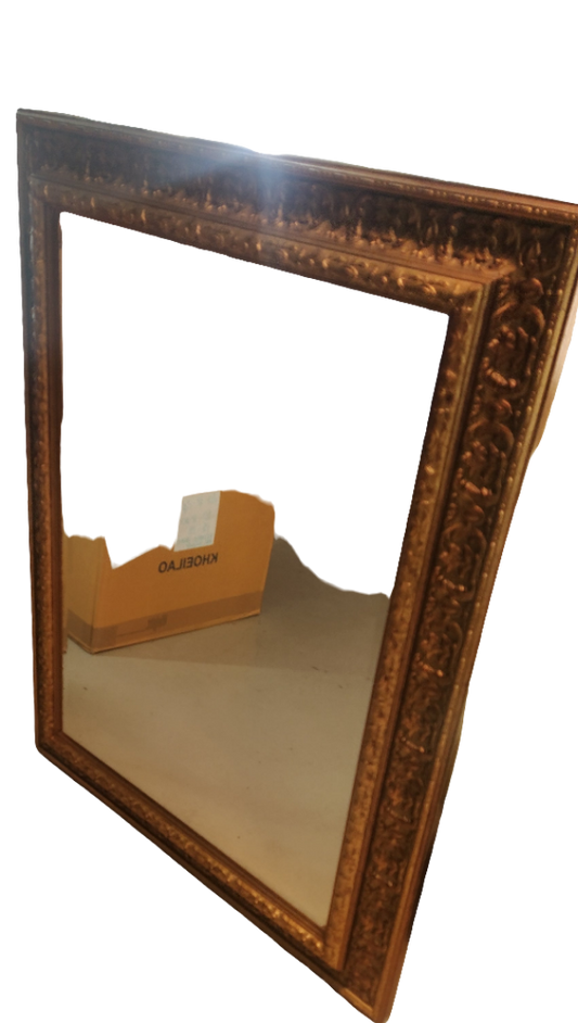 Specchio Molato Con Cornice Dorata 76x96