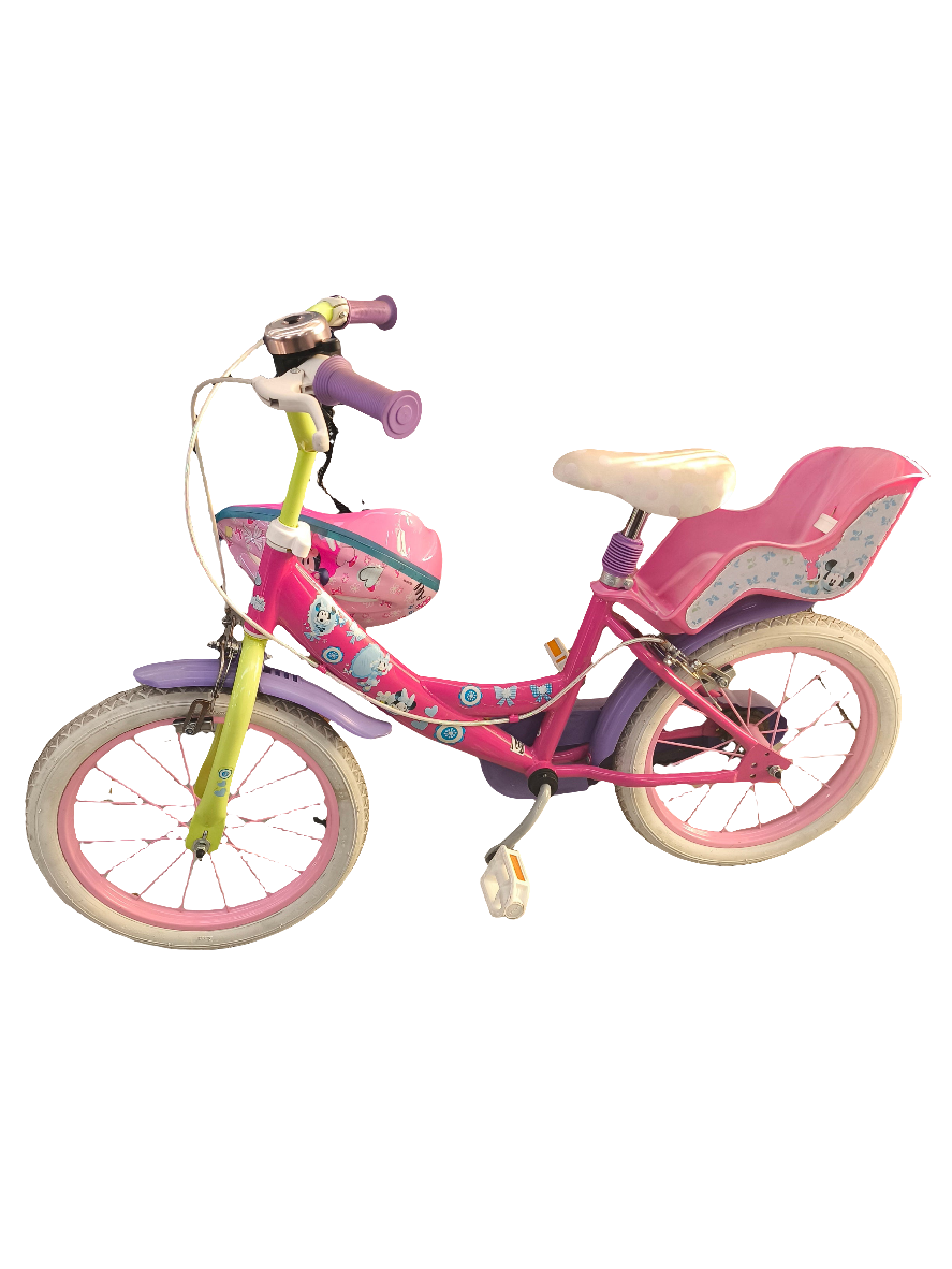 Bicicletta Bambina Rosa Con Seggiolino E Casco Bellissima
