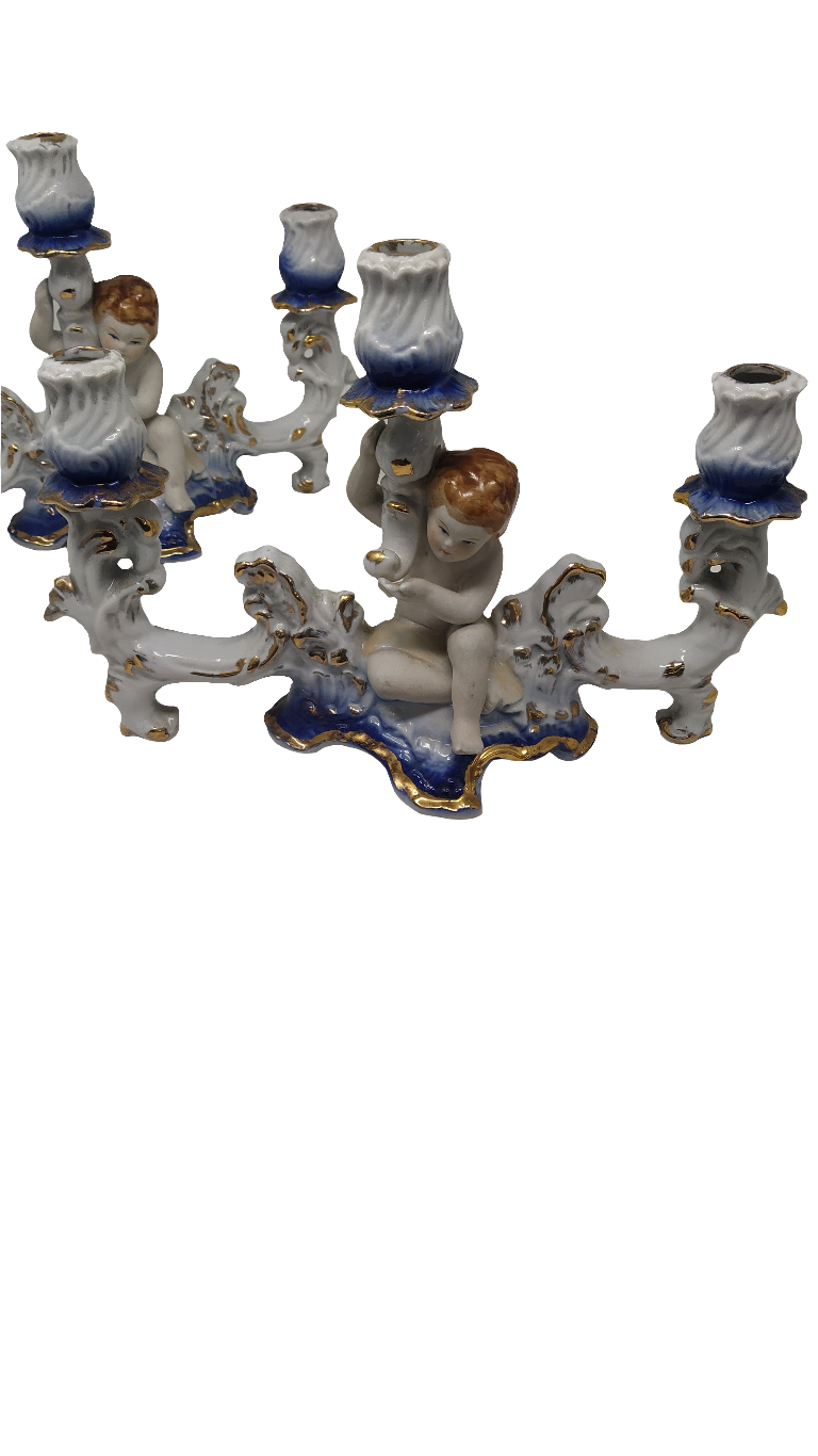 Coppia Candelabri Capodimonte