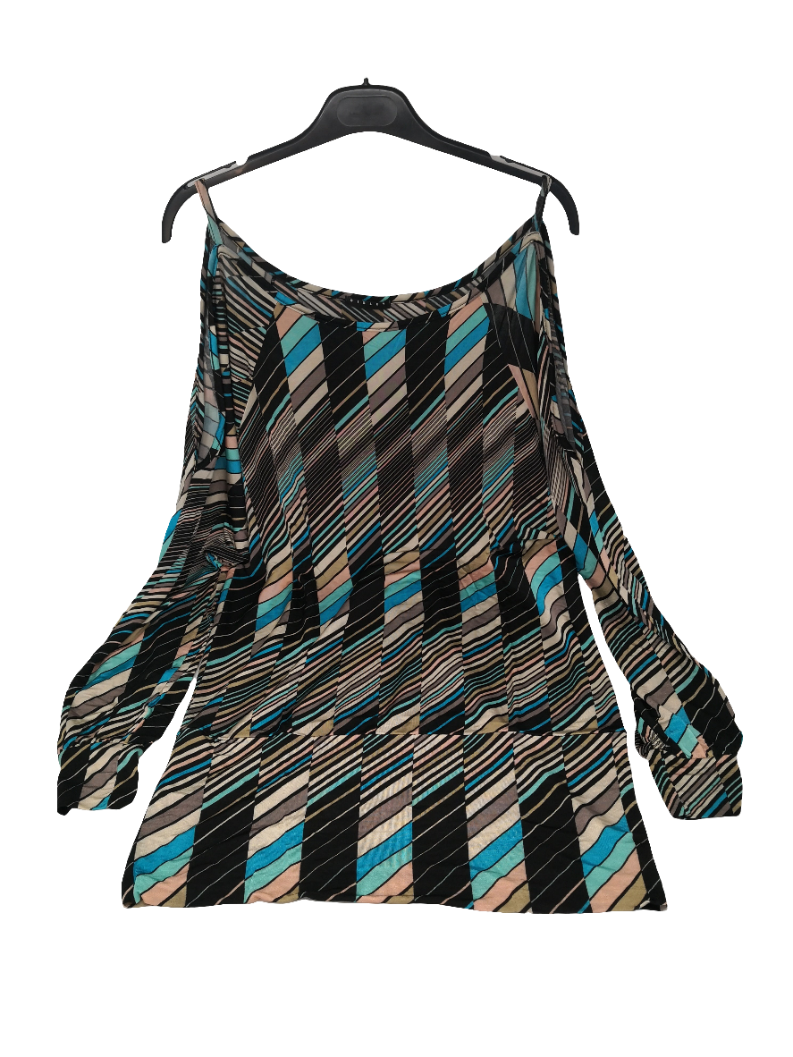Sisley Maglia Tulle Con Fantasia Righe L