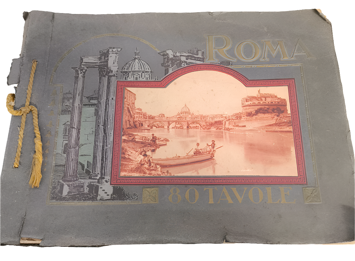 Antico Libro 1929 Ricordo Di Roma - 80 Vedute Tra Disegni E Fotografie