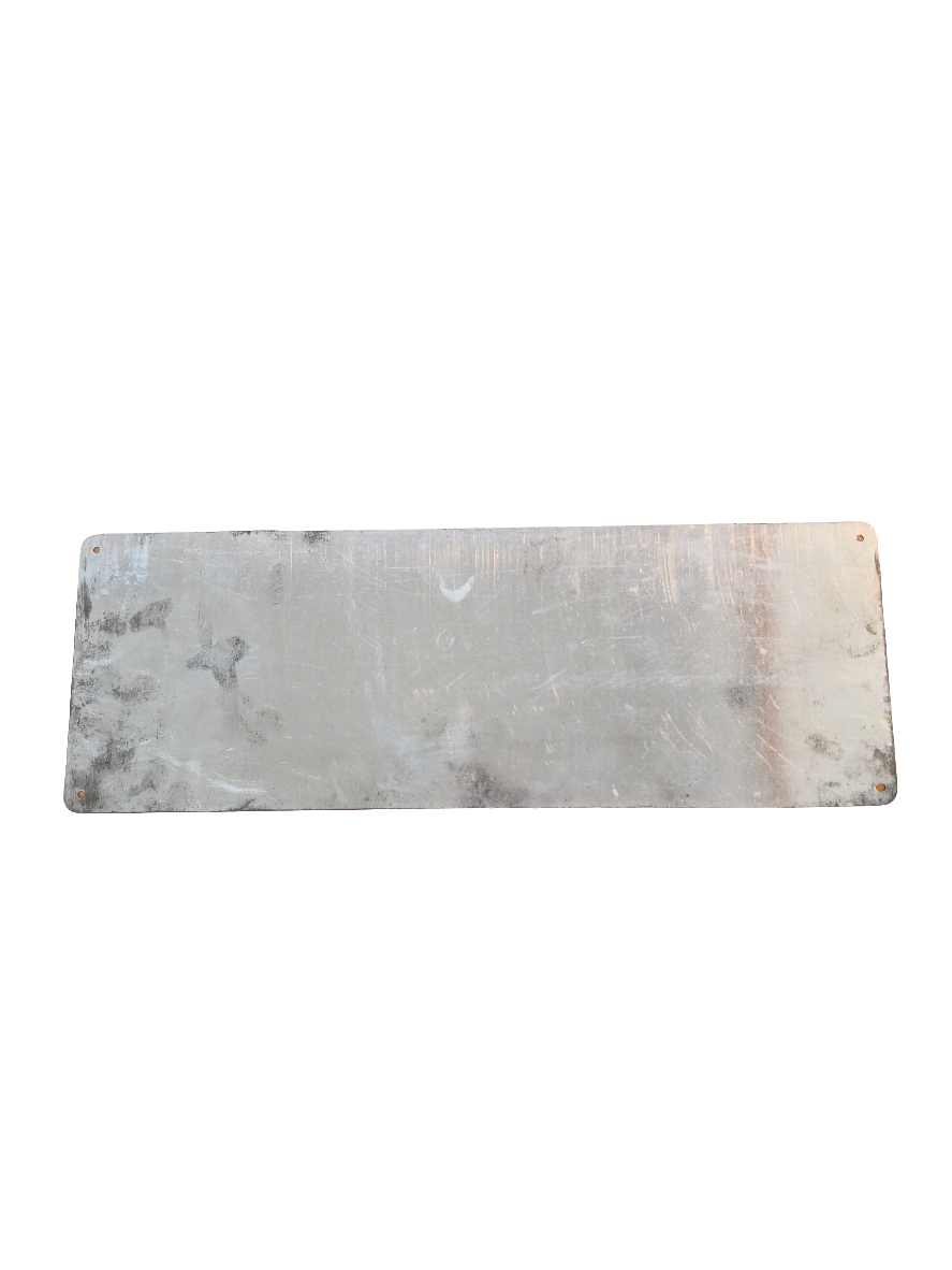 Cartello 35,5x12,5 Metallo Anni 80/90 " Attenzione Cavo Alta Tensione"