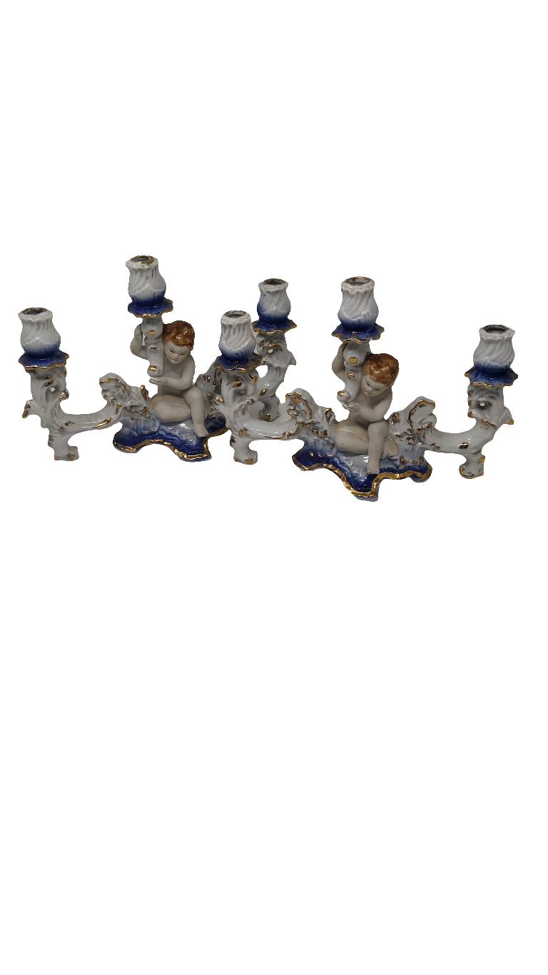 Coppia Candelabri Capodimonte
