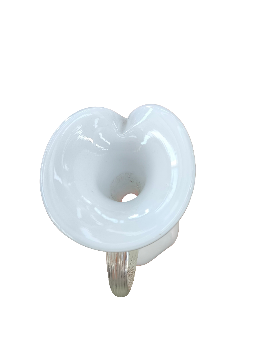 Vaso Anfora Vetro Murano Bianco/arancio H 45cm
