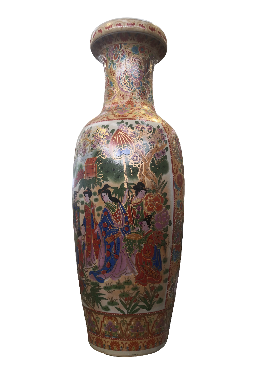 Vaso Cinese H 60cm Donne Con Bambini