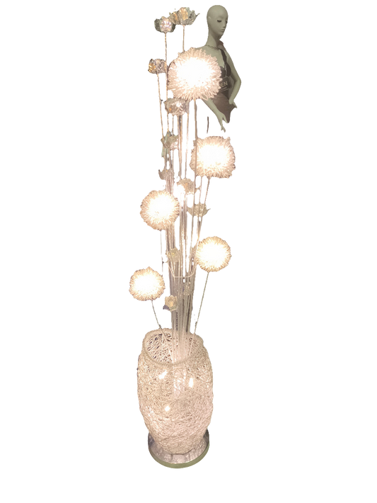 Lampada Da Terra Di Design Con Fiori In Vaso