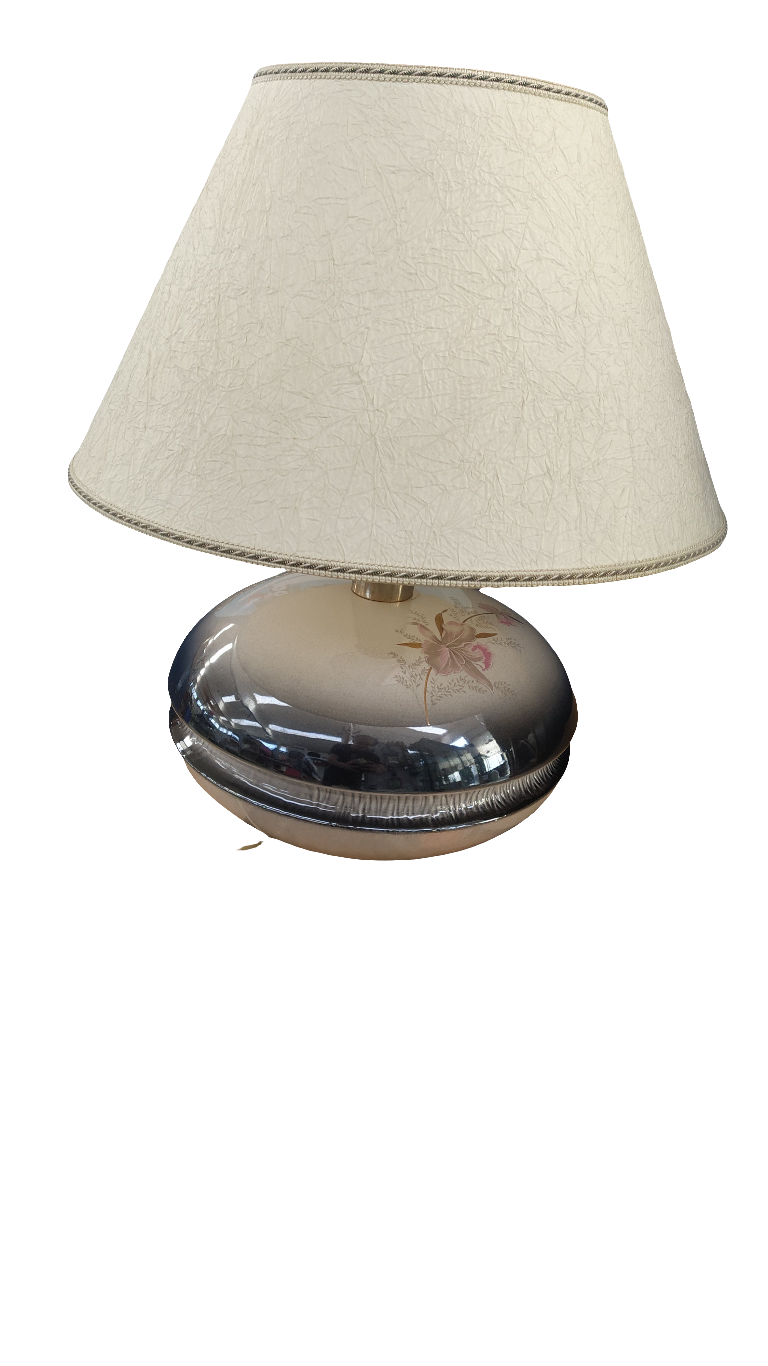 Lampada Da Tavolo Base Ceramica Mot.floreali