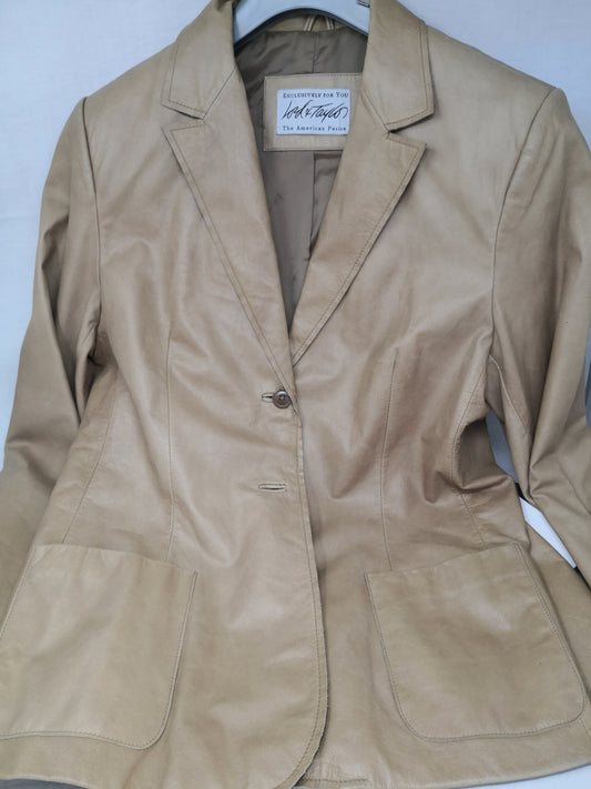 Giacca In Pelle Beige 44