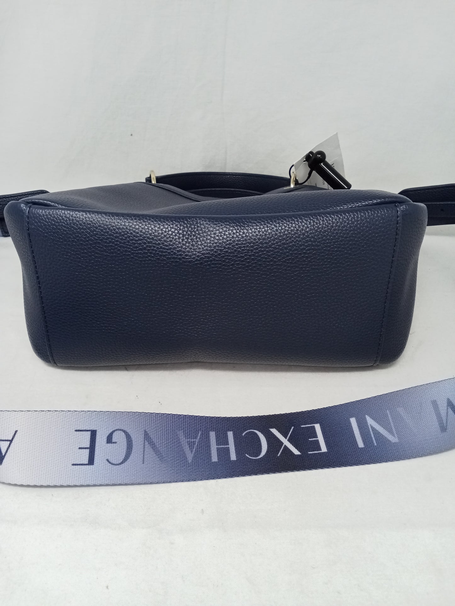 Armani Exchange Borsa A Tracolla In Pelle Di Vittello Blu Nuova
