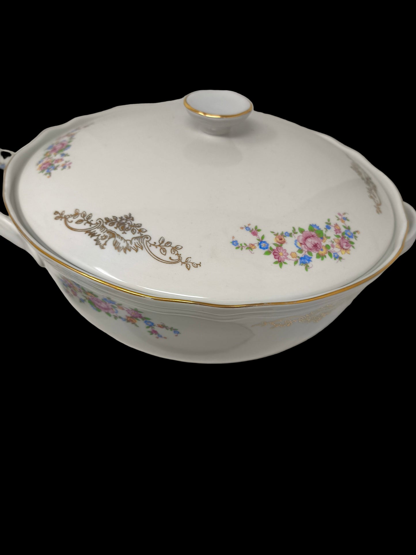 Richard Ginori Zuppiera Ceramica + 5 Piatti ø 20cm + 1 Ovale Motivi Floreali