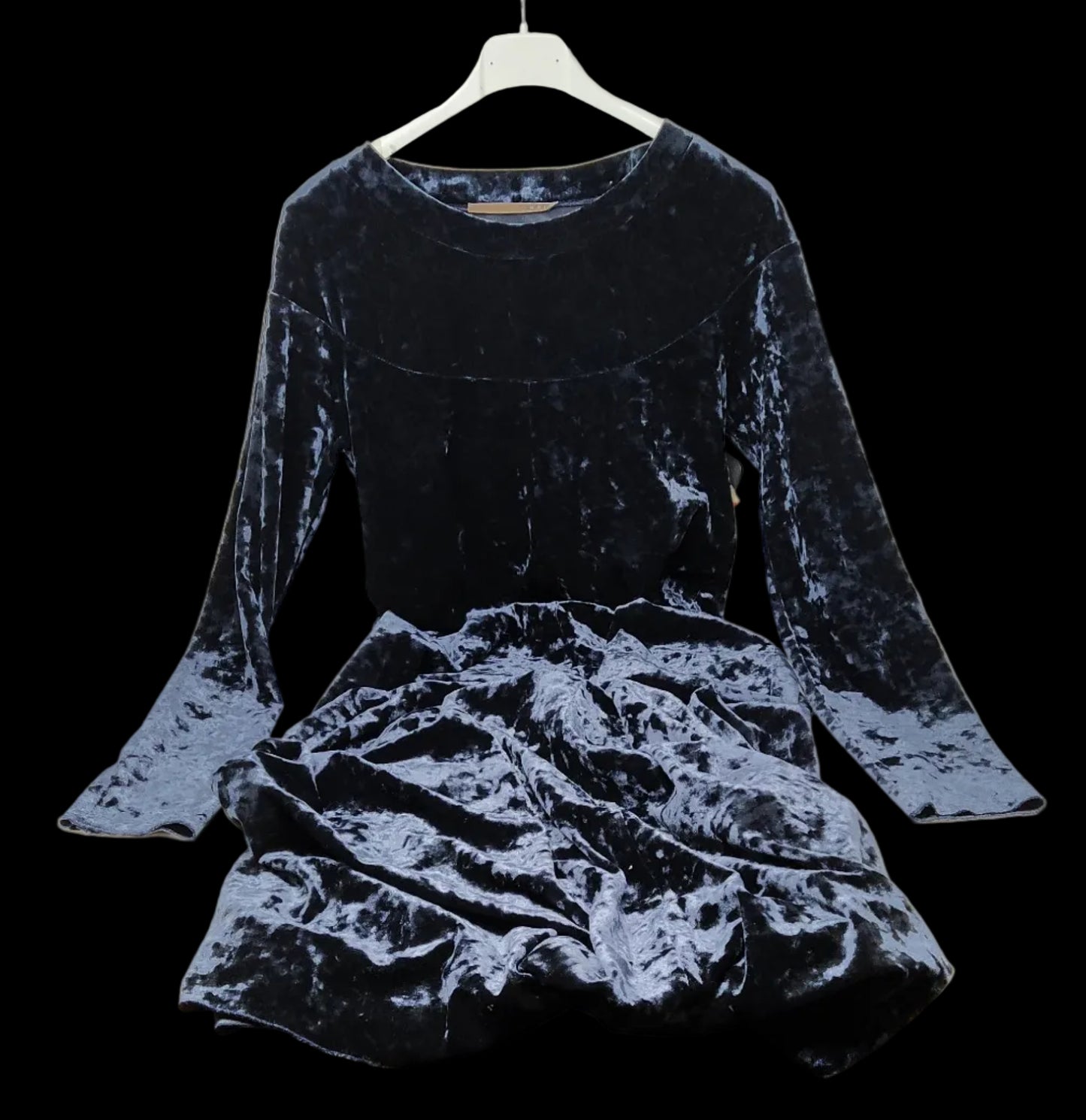 Pasjs Abito Lungo In Velluto Blu M