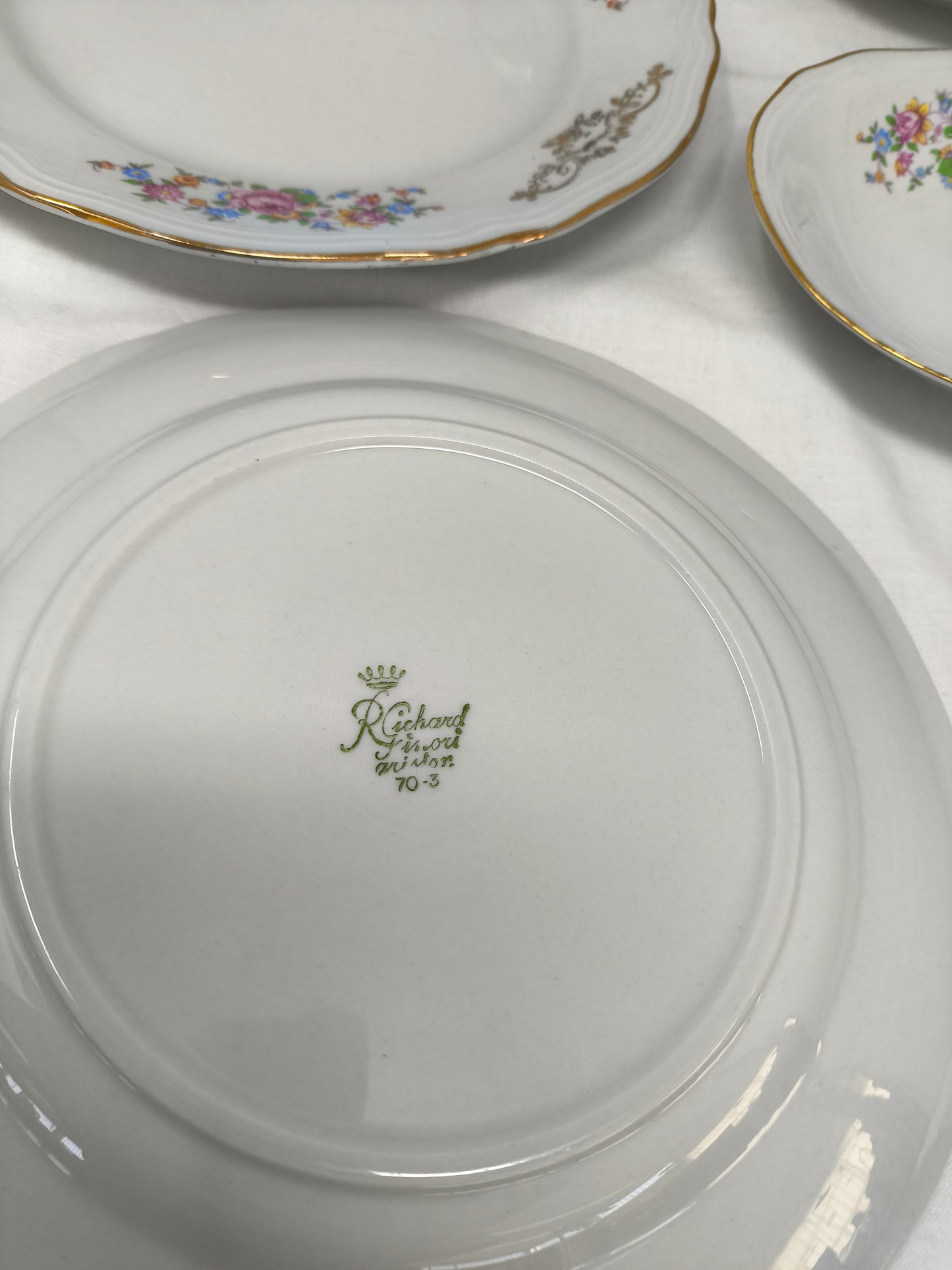 Richard Ginori Zuppiera Ceramica + 5 Piatti ø 20cm + 1 Ovale Motivi Floreali