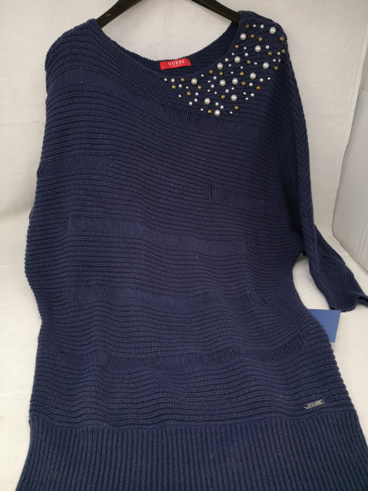 Guess Maglione Blu Perline S