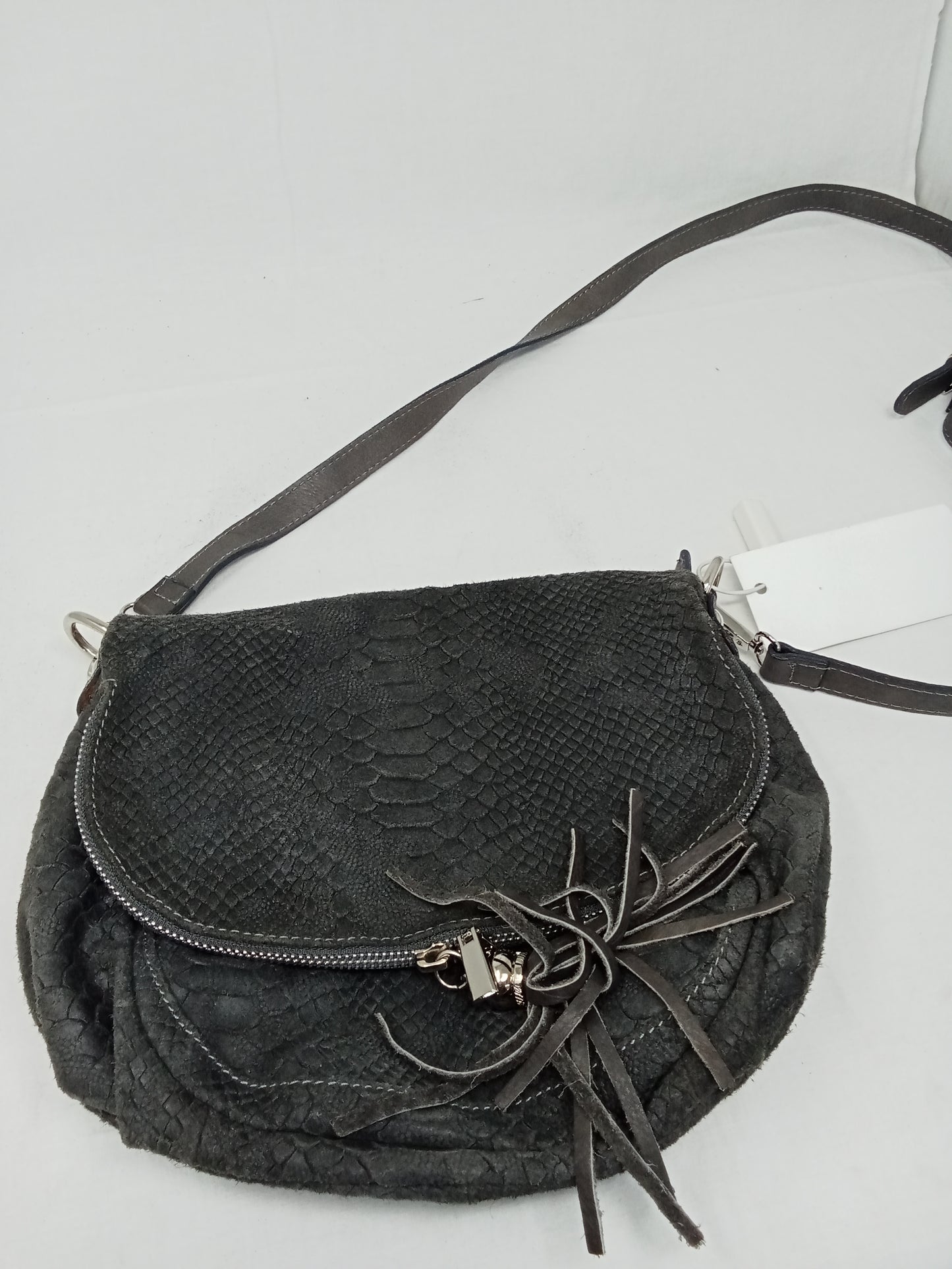 Borsa A Tracolla In Pitonato Grigio