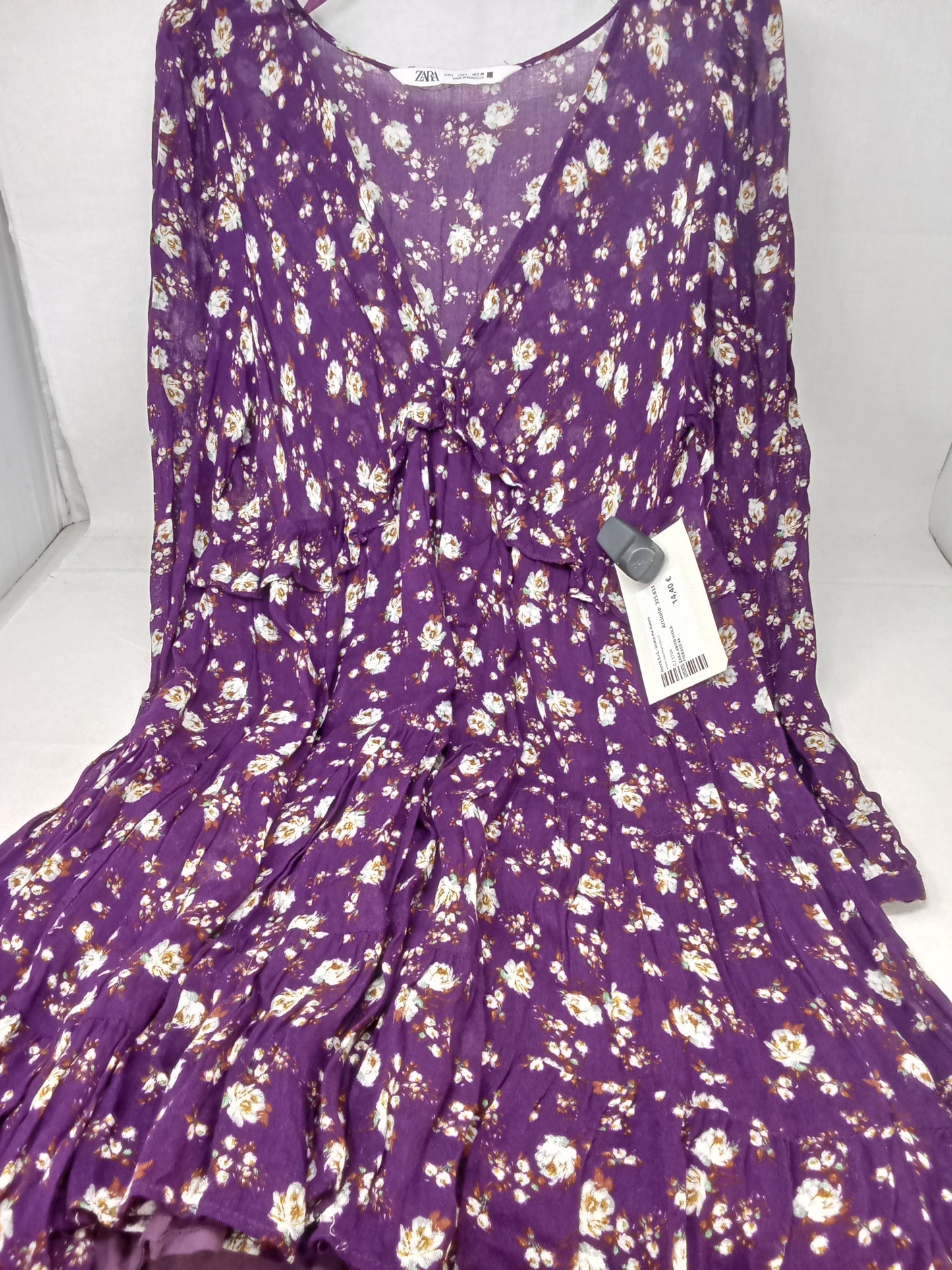Zara Abito Viola Fiorato 44