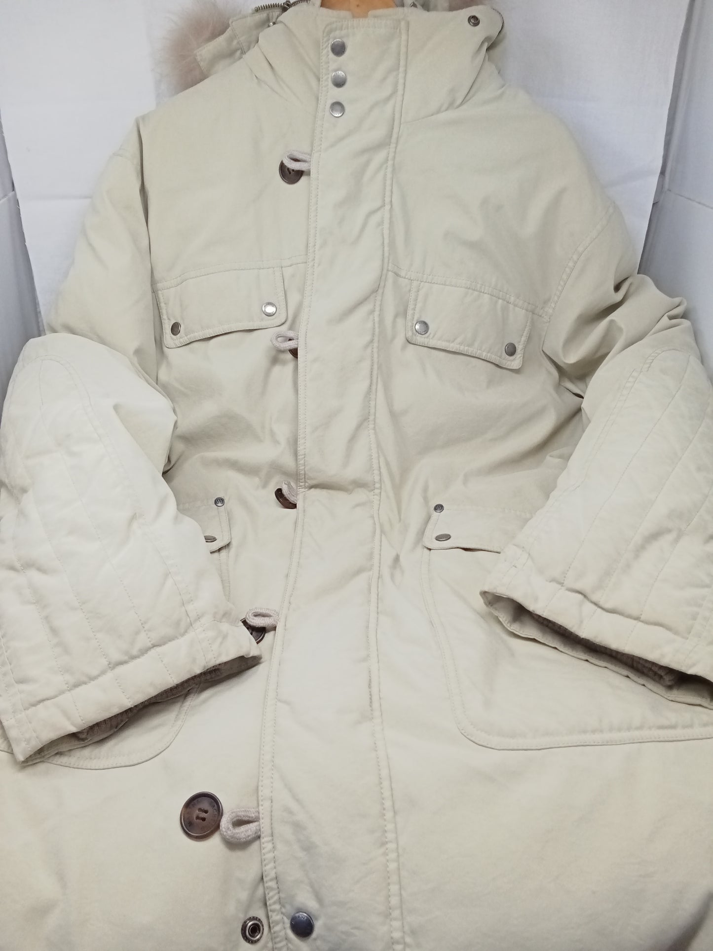 Marina Yachting Giubbotto Beige Con Cap Pelliccia 56