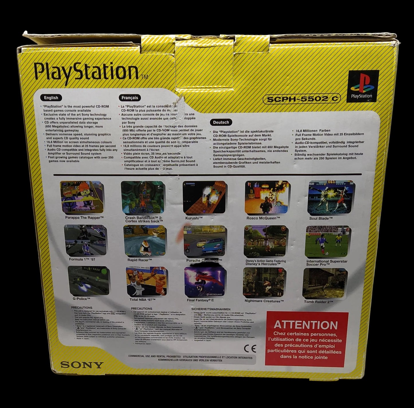 Sony Ps1 Modello Scph-5502 Modificata + 1 Joystick + Memory Card + Cavi + Scatola + Disco Demo + 1 Joystick Compatibile