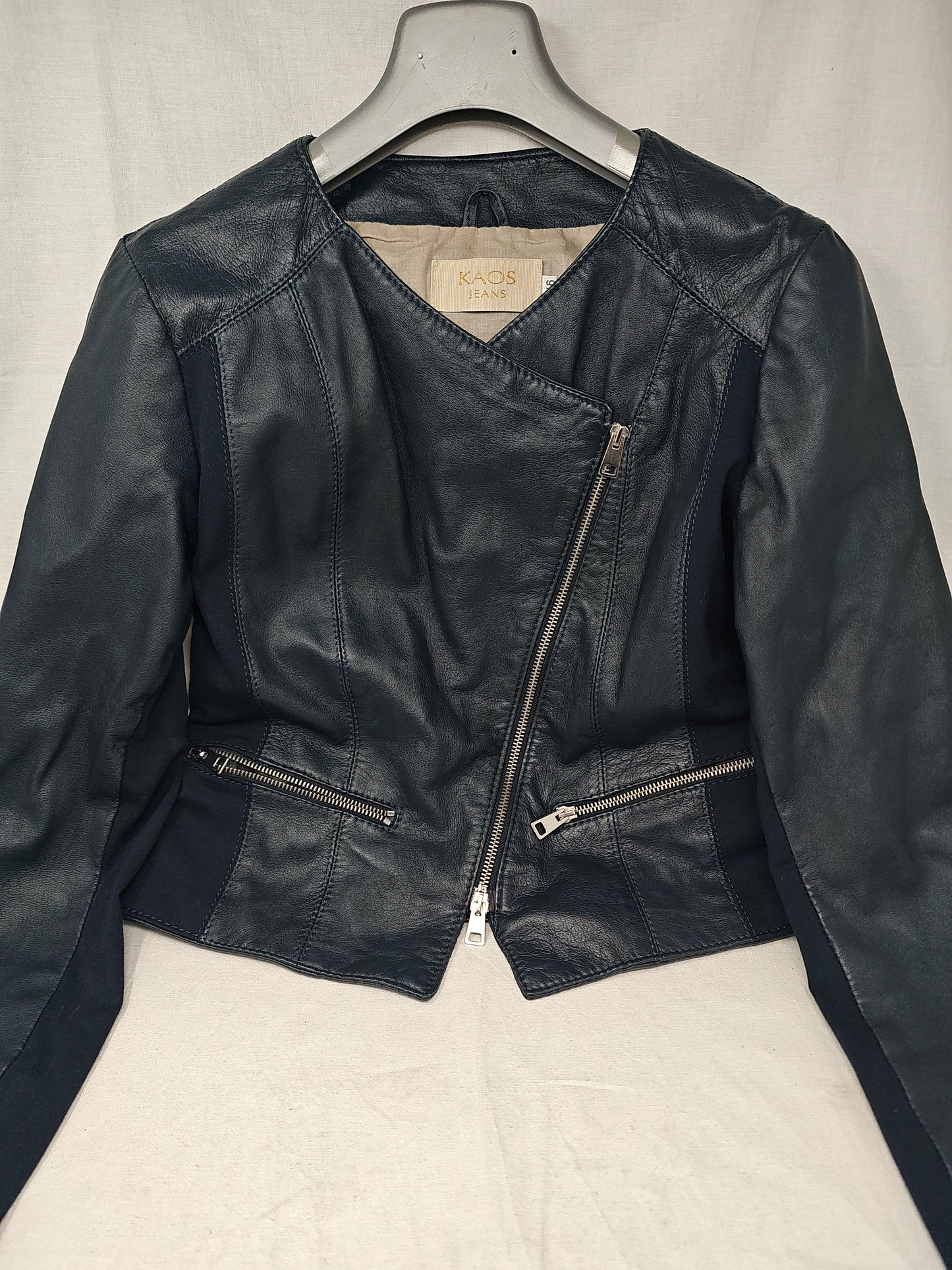 Kaos Giacca In Pelle Blu 46