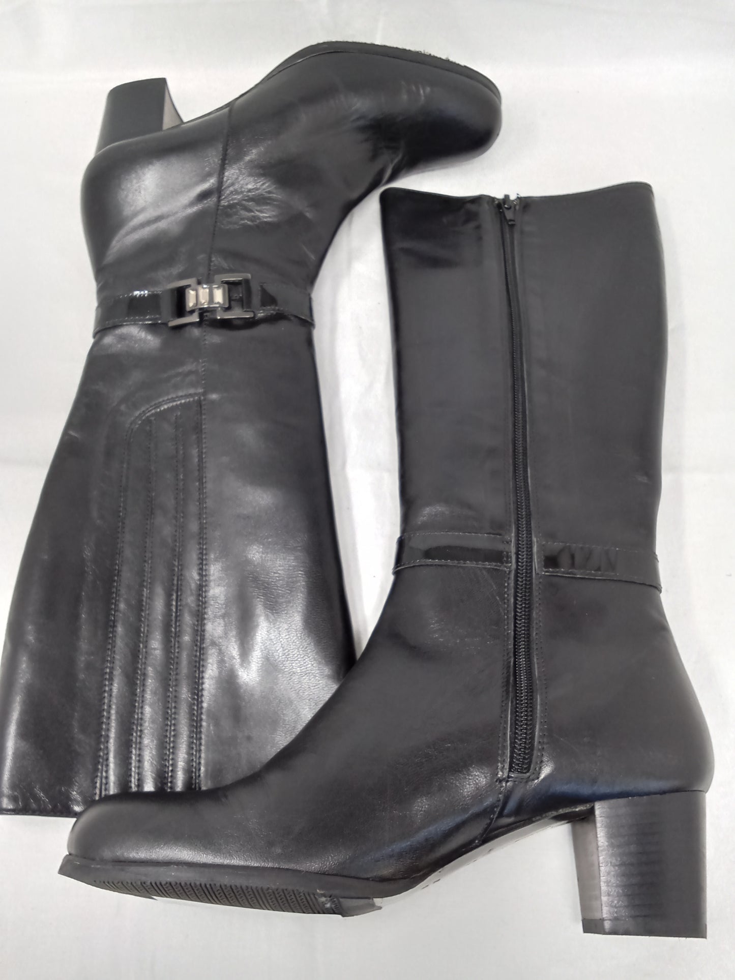 Confort Stivali In Pelle Neri 37 Nuovi