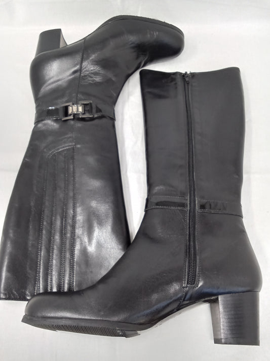 Confort Stivali In Pelle Neri 37 Nuovi
