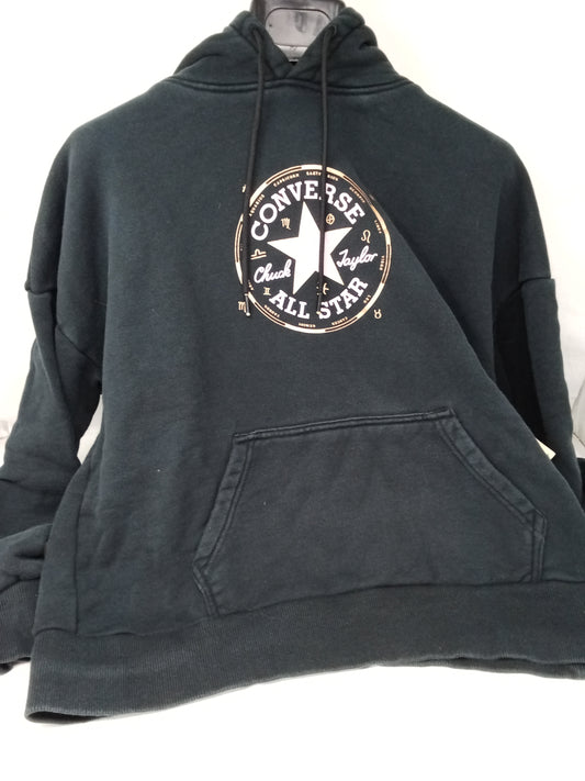Converse Felpa Nera Con Cap Xs