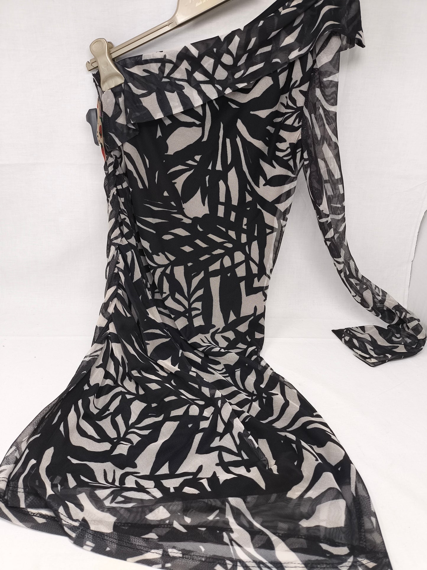 Imperial Abito Tulle Mono Spalle Nero Bco S