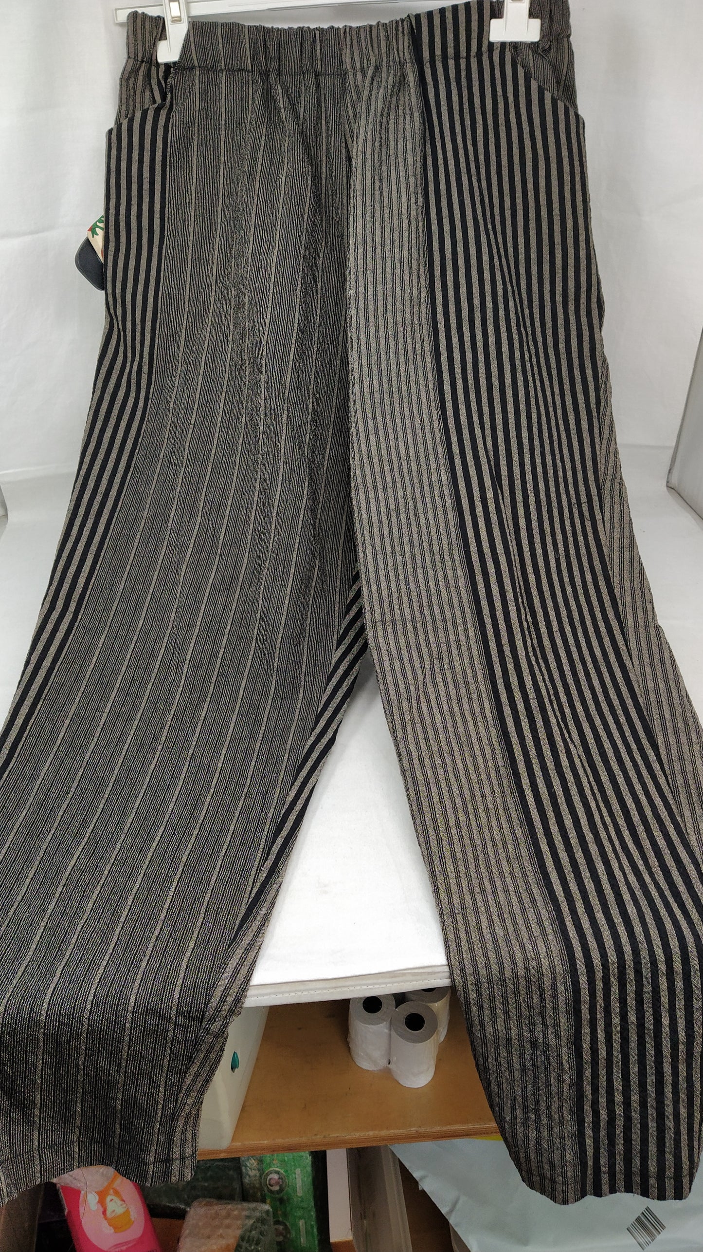 Manesera Pant Righe Neri Grigi L