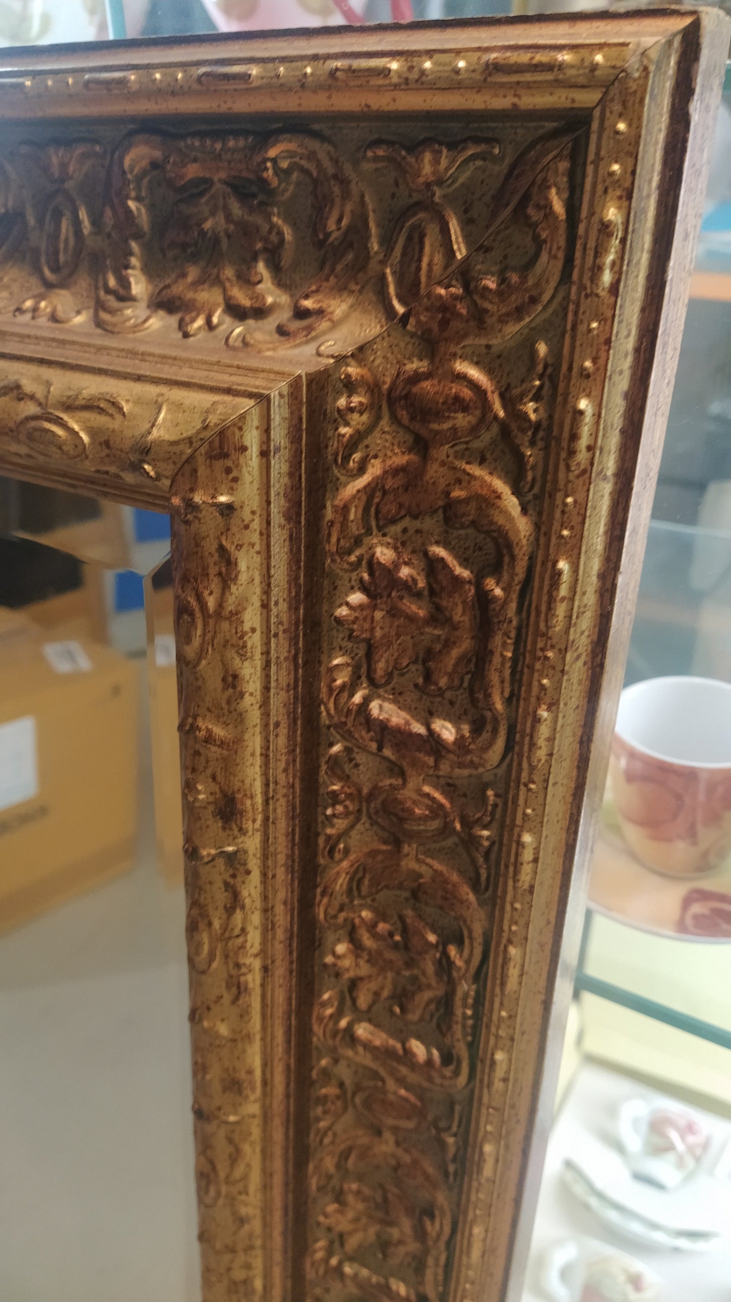 Specchio Molato Con Cornice Dorata 76x96