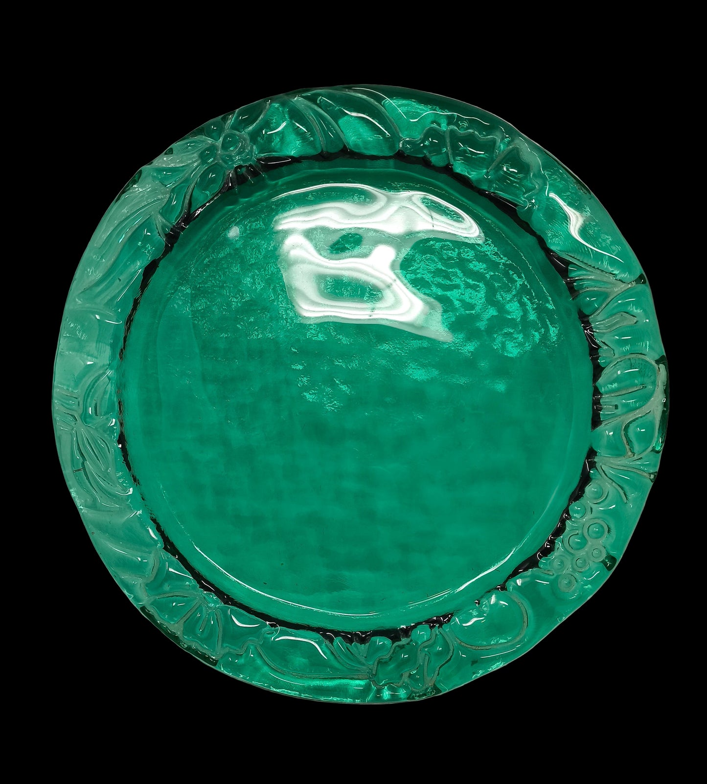 Centro Tavola Svuota Tasche Vetro Verde Molto Pesante ø 32,5cm