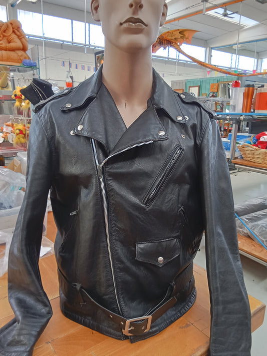 Giacca Chiodo In Pelle Nera 46