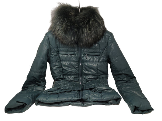 Tank Giubbotto Verde Collo Pelliccia M