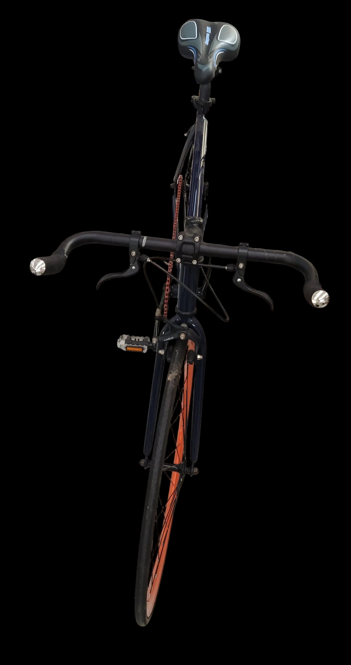 Bici Corsa Blu Con Cerchi Arancio E Doppio Funzionamentyo Ovvero Anche A Presa Diretta