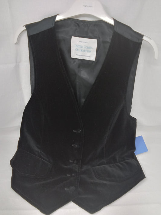 Benetton Gilet Nero In Velluto 42