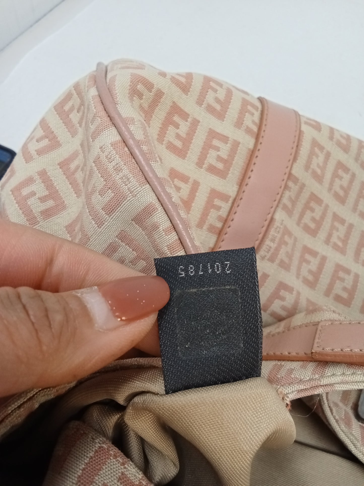Borsa Fendi Zucca In Tela Rosa 21x40x12cm