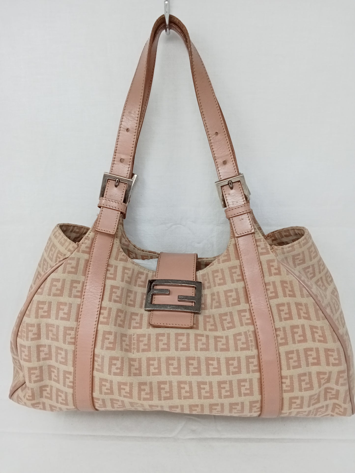 Borsa Fendi Zucca In Tela Rosa 21x40x12cm