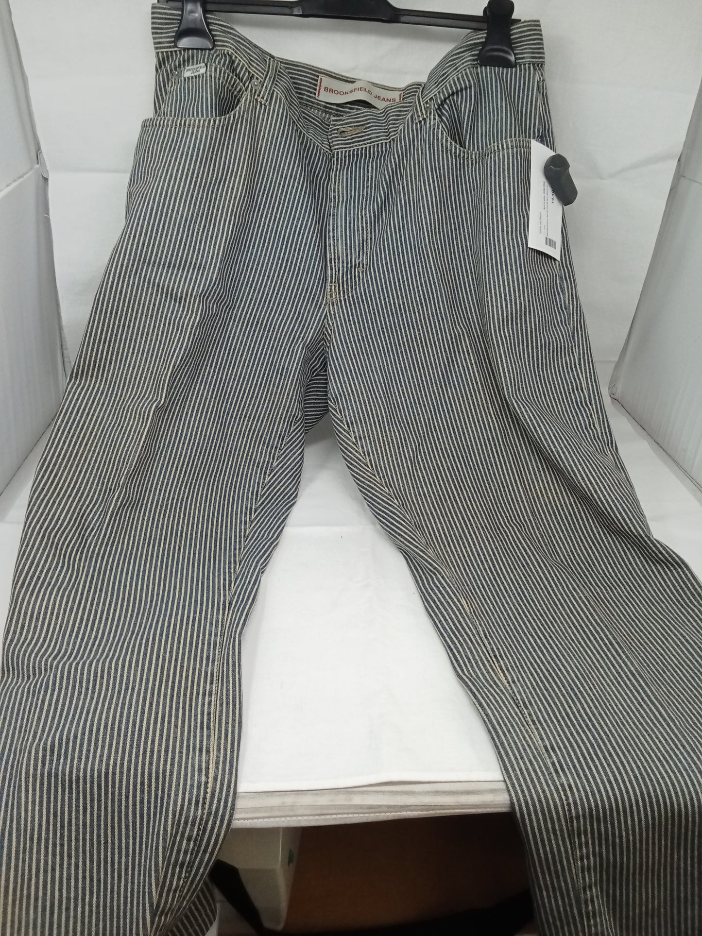 Brooksfield Jeans Righe Blu Beige 54