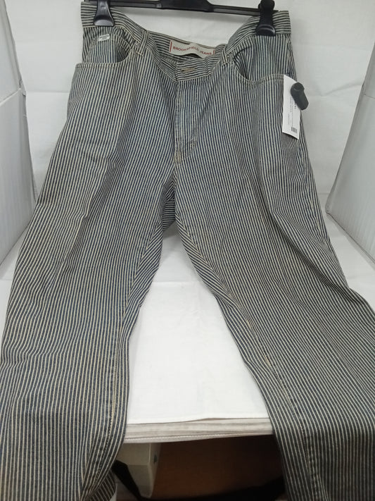 Brooksfield Jeans Righe Blu Beige 54