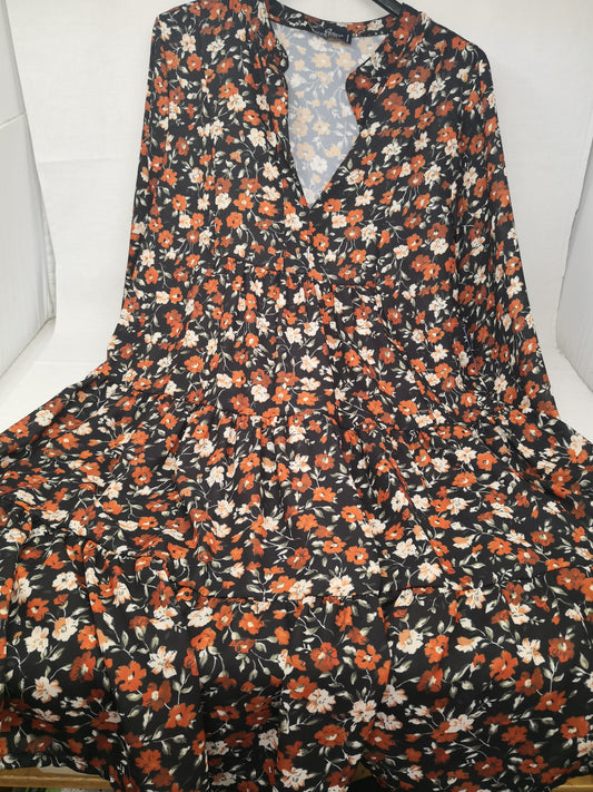 Blue Joint Abito Tulle Nero Marr Fiori S