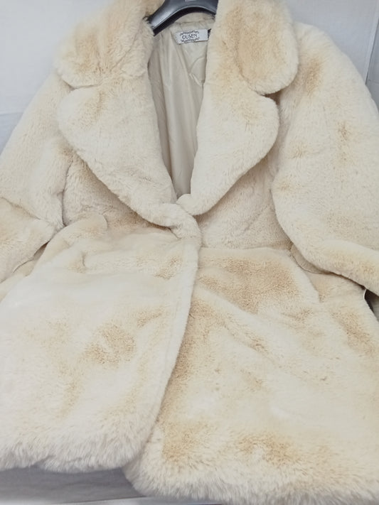 Ousen Cappotto Ecopelliccia Crema S