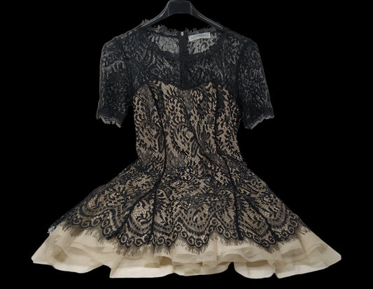 Rinascimento Abito Pizzo Nero Beige Xl