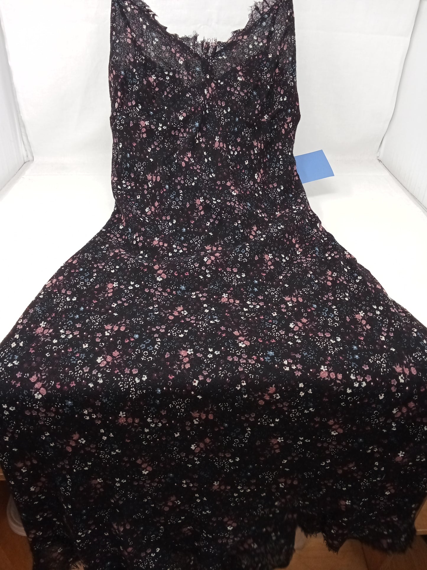 Sisley Abito Lungo Nero Fiorato M