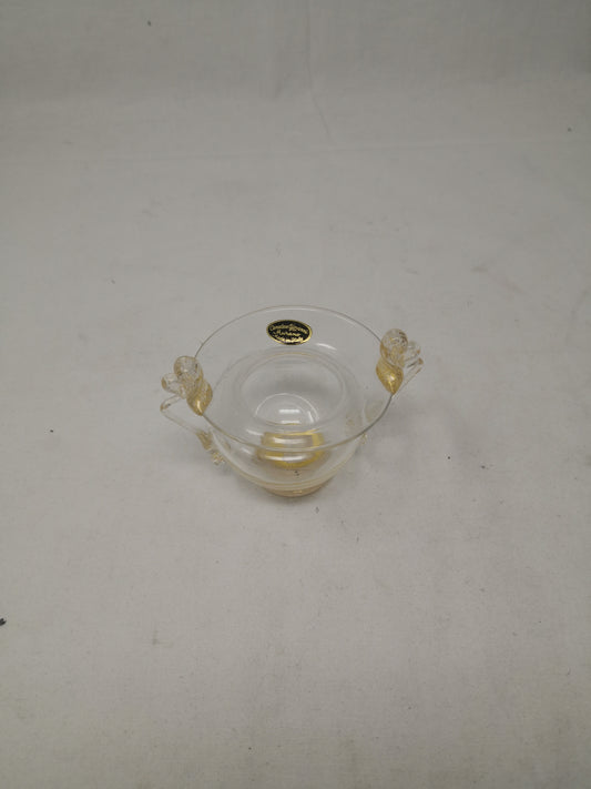 Vasetto Murano Con Foglia Oro Eseguito A Mano Giovanni Cevedese