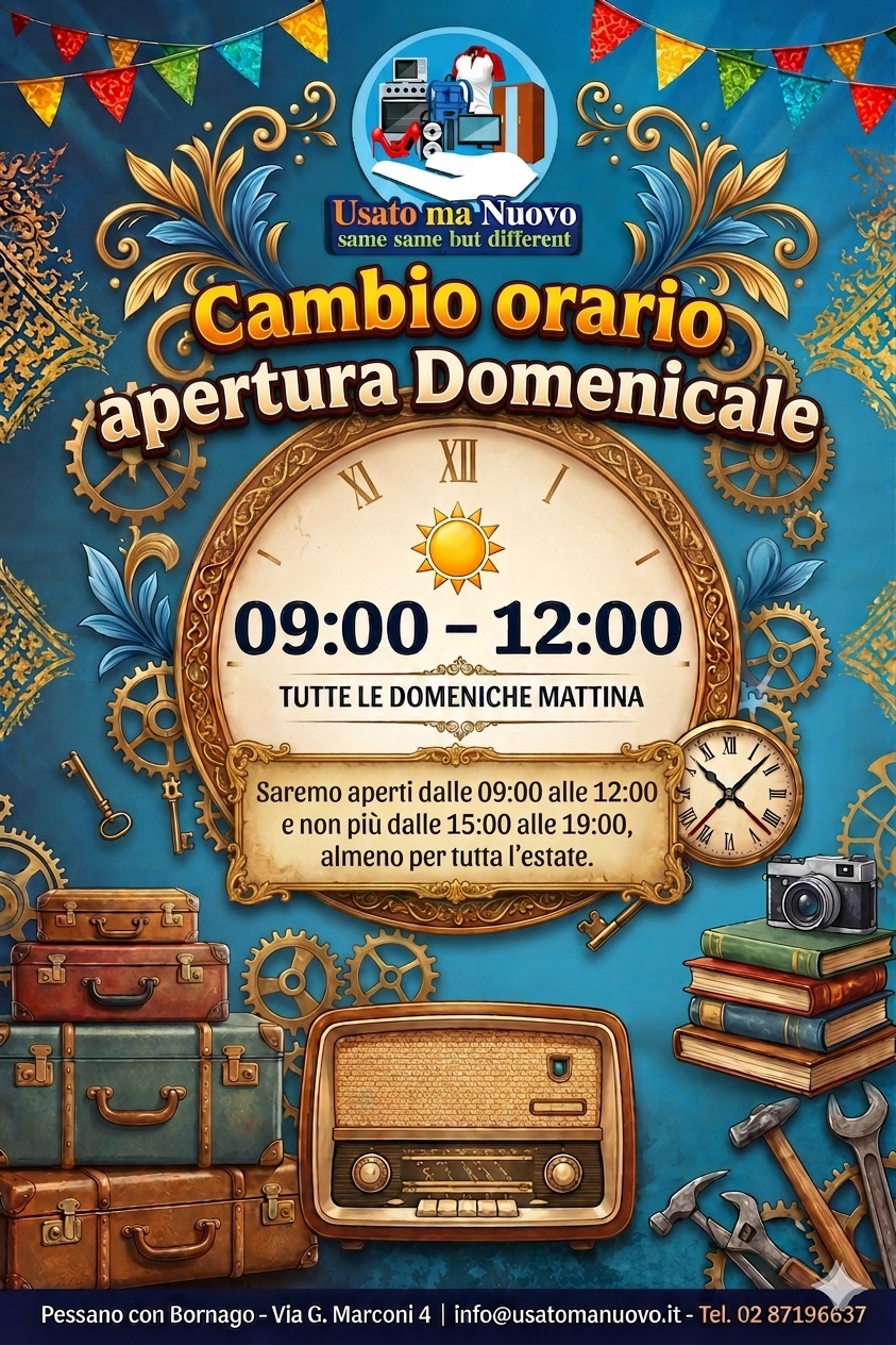 Cambio orario apertura della Domenica