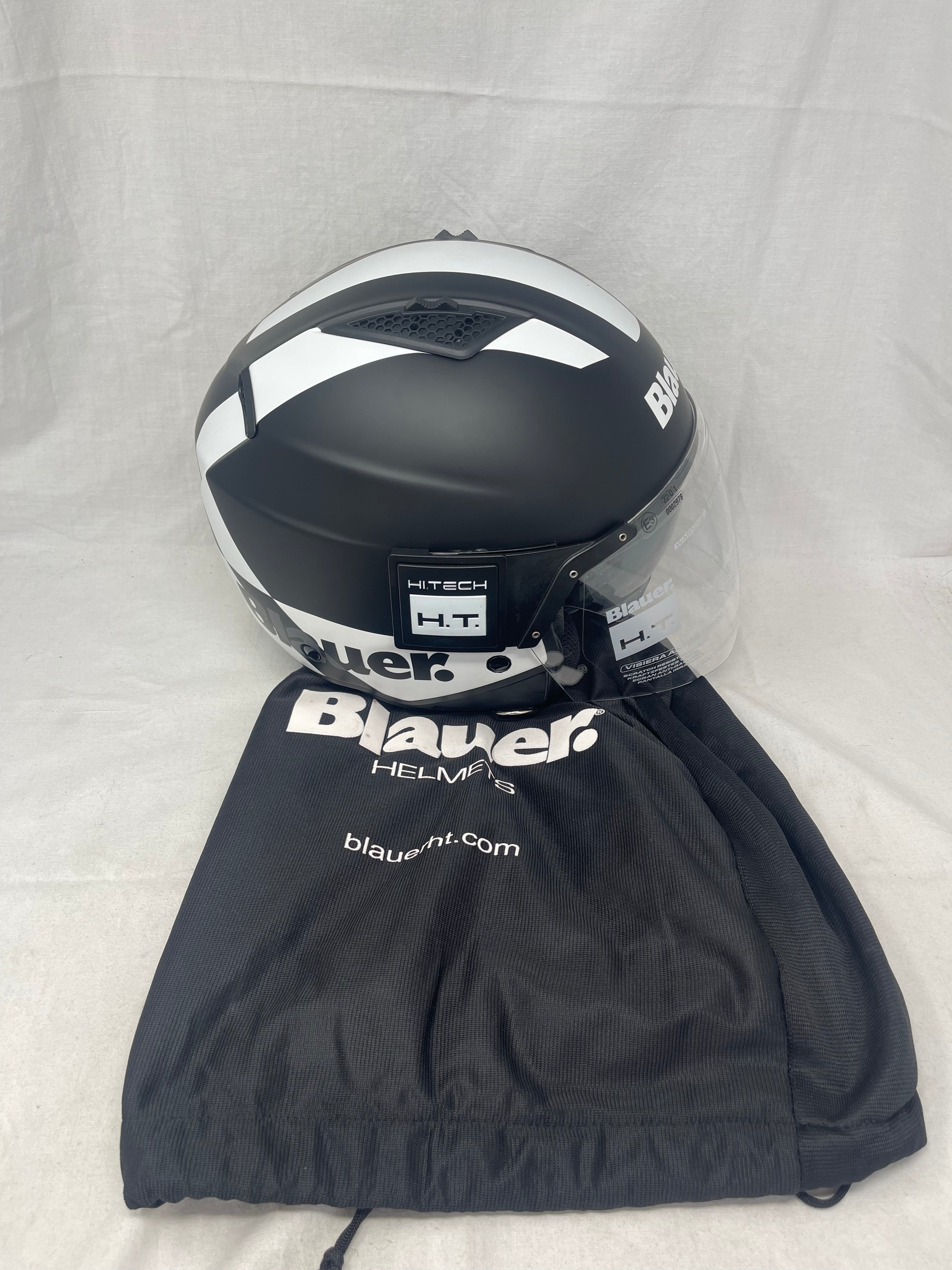 Blauer Casco Integrale Ht-bet Nero Bianco Opaco Mod.12cbkh010103 Misura M Nuovo
