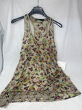 Twin Set Canotta In Seta Fiorato Verde S/m