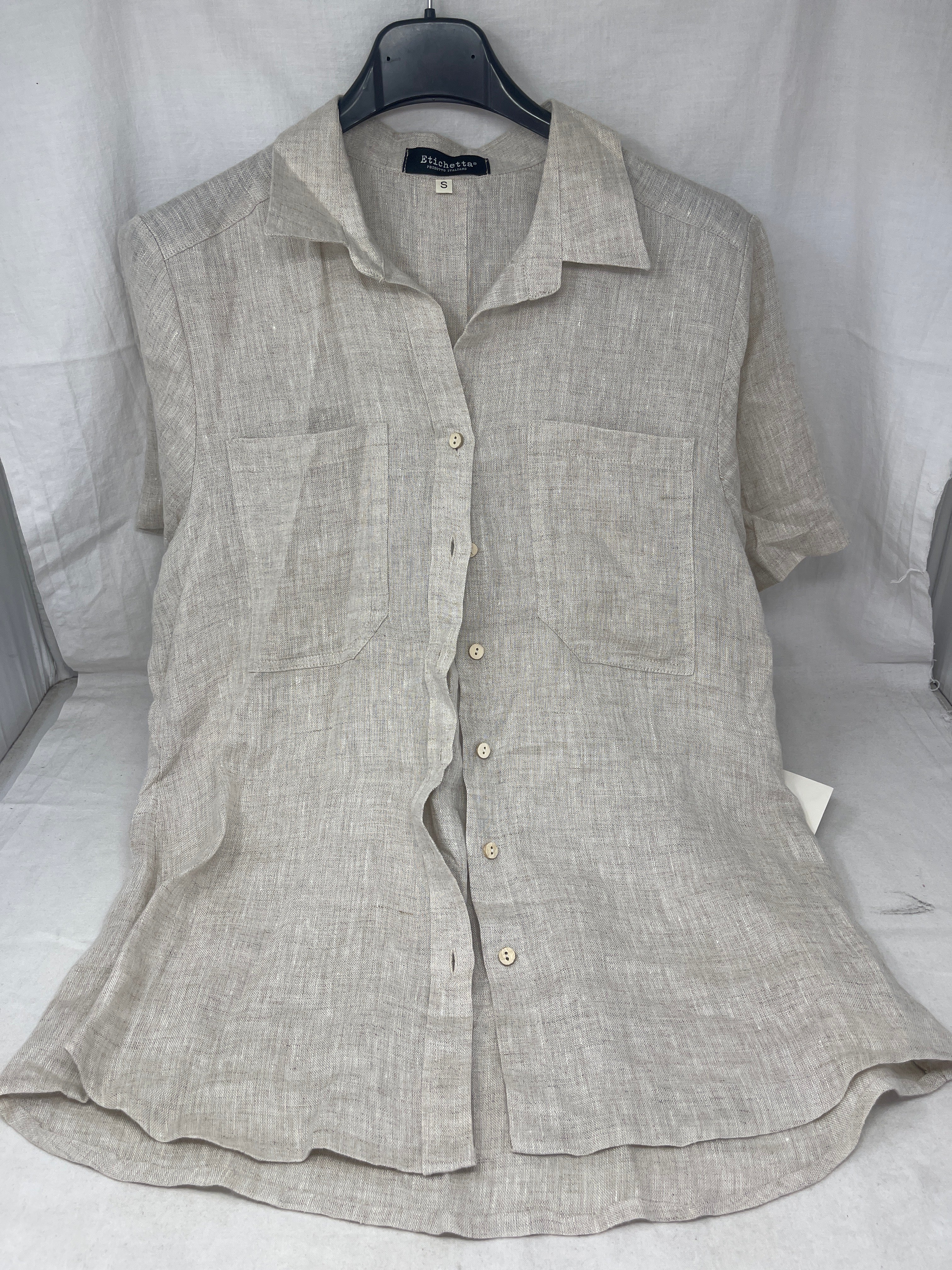 Etichetta Camicia In Lino Beige S